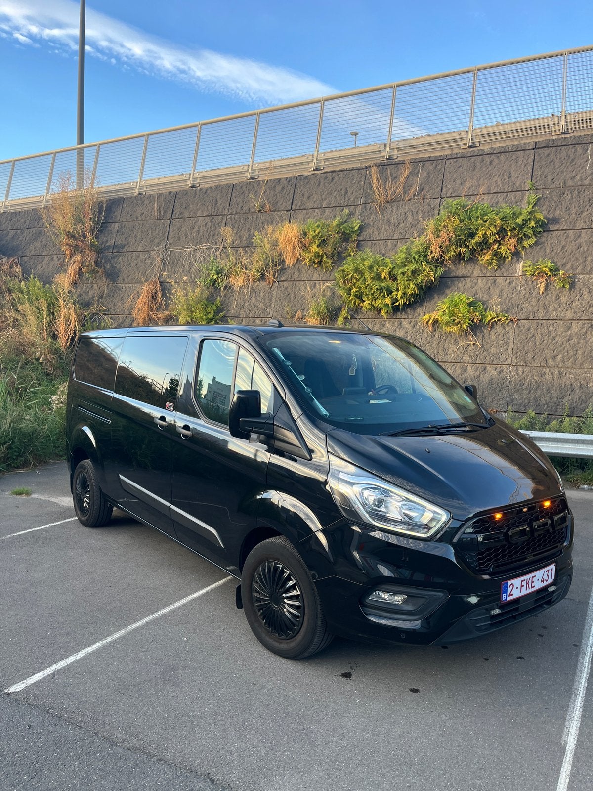 FORD TRANSIT CUSTOM 2021 | 2.0 ECOBLUE |L2 | DUBBELE CABINE, Auto's, Automaat, Euro 6, Zwart, Bedrijf