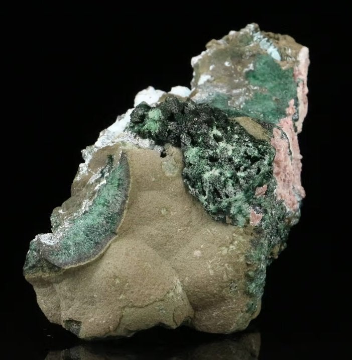 Zeldzame KOLWEZIET op MALACHIET uit DR.Congo., Ophalen of Verzenden, Mineraal