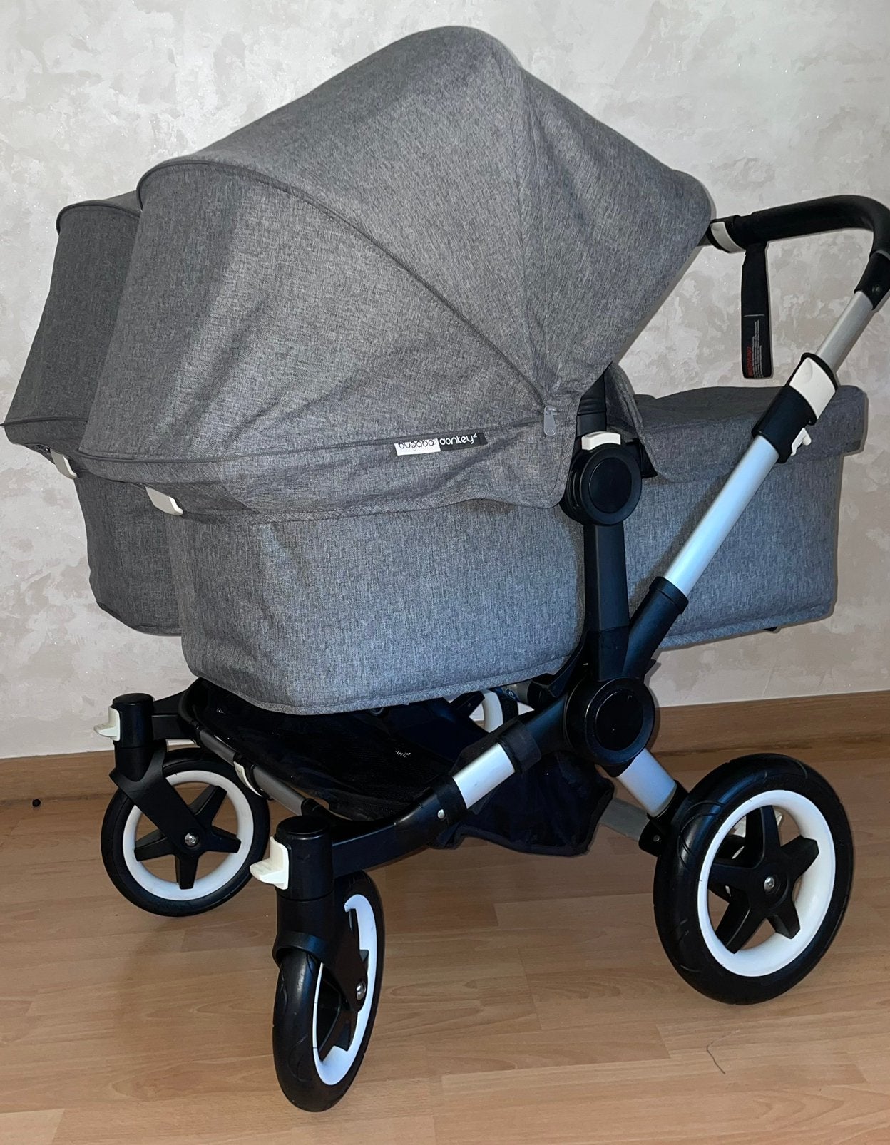 Bugaboo Donkey 3 Duo melange Gray voor tweelingen, Kinderen en Baby's, Ophalen, Zo goed als nieuw, Kinderwagen, Maxi-Cosi