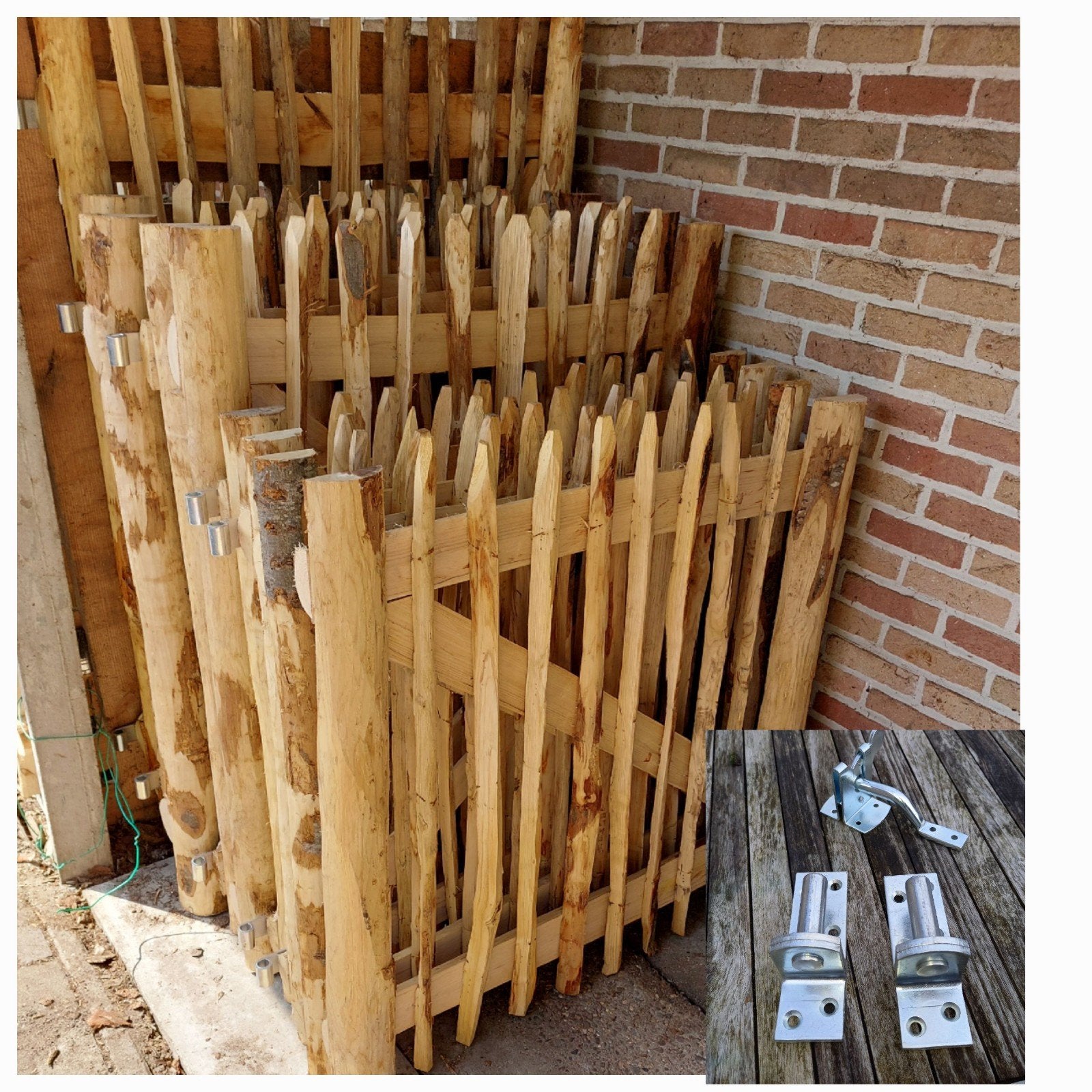 kastanje kastanjehouten poortje hekwerk palen, Ophalen