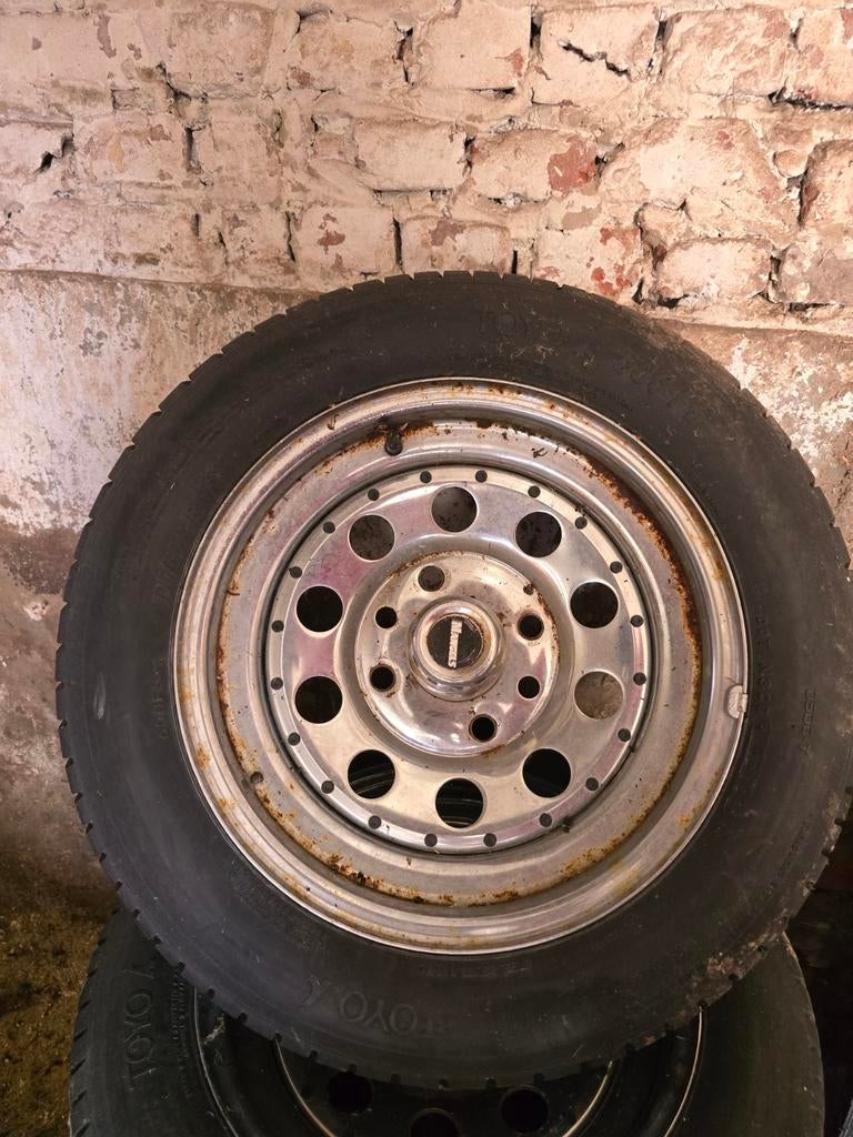 Chroom velgen + banden voor VW Kever (4 stuks), Ophalen, Gebruikt