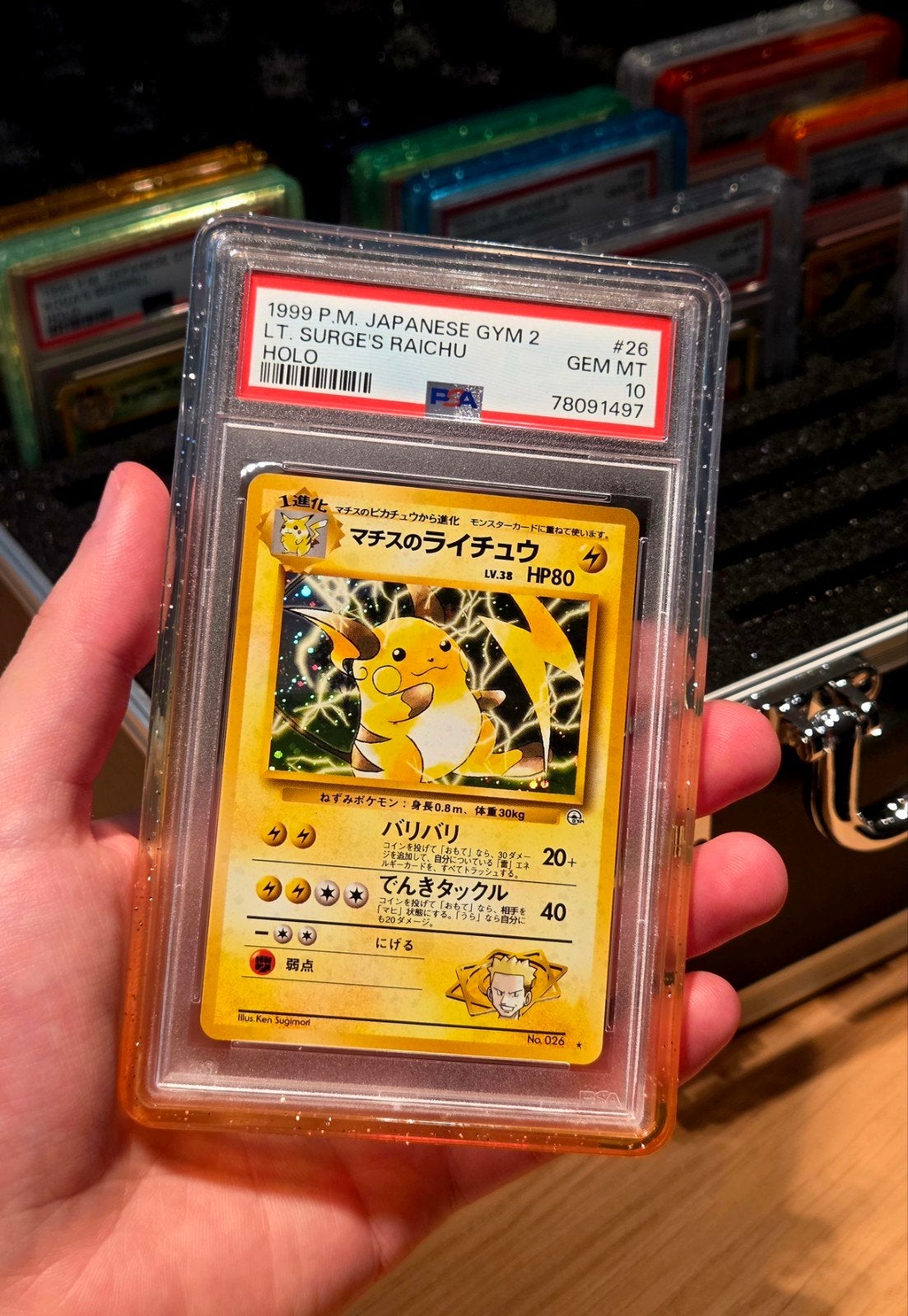 Pokémon - Lt. Surge's Raichu #26 - PSA 10, Ophalen of Verzenden, Nieuw, Losse kaart, Foil