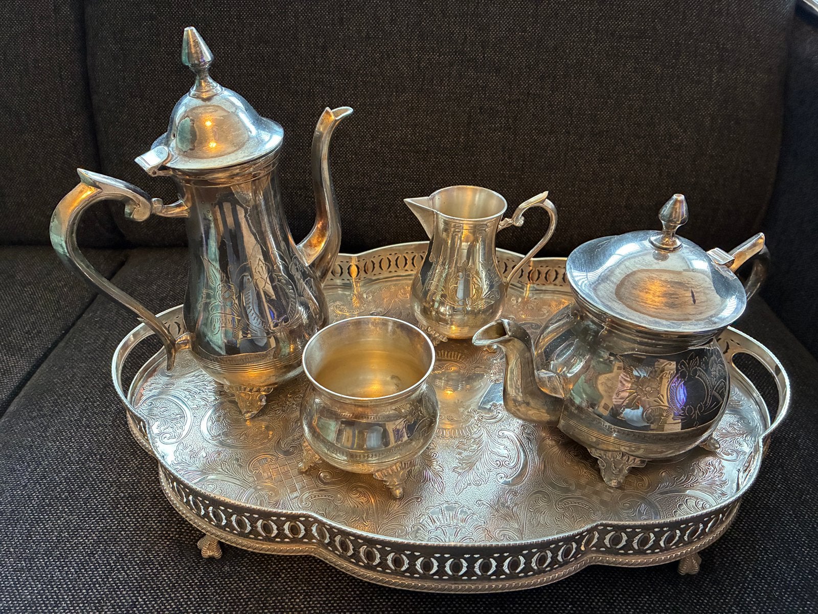 Verzilverd theeservies, Antiek en Kunst, Antiek | Servies compleet, Ophalen