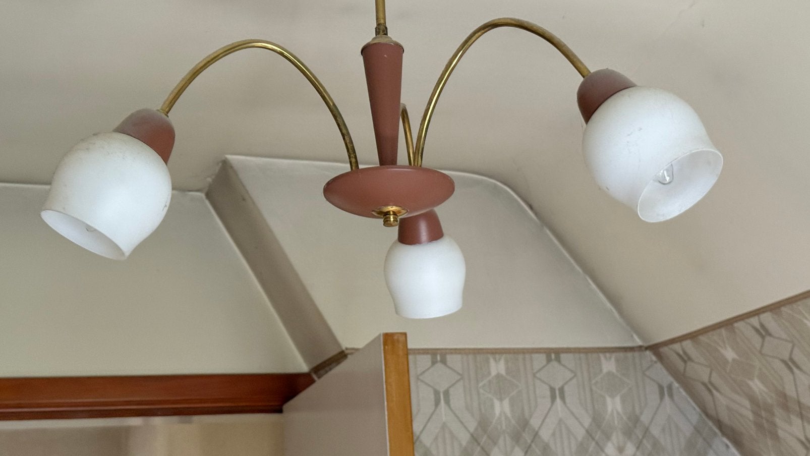 Vintage luster, Huis en Inrichting, Ophalen of Verzenden, Zo goed als nieuw, Metaal, Art deco