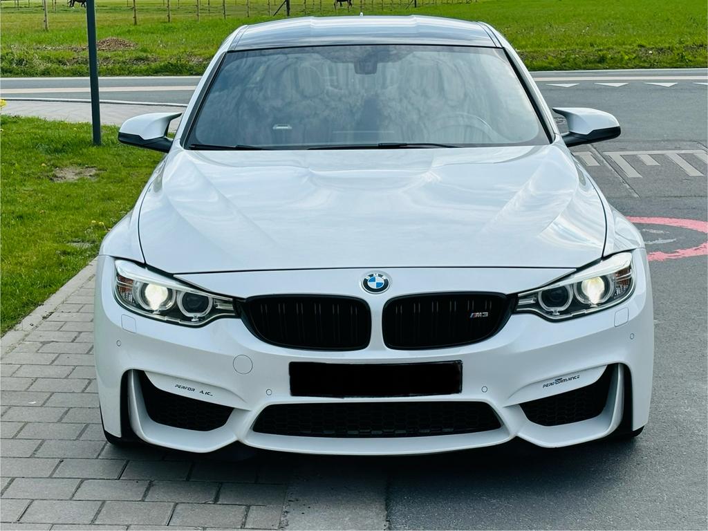 BMW M3 F80 2016 BELGISCHE WAGEN 431PK, Auto's, BMW, Wit, Leder, 5 deurs, Particulier