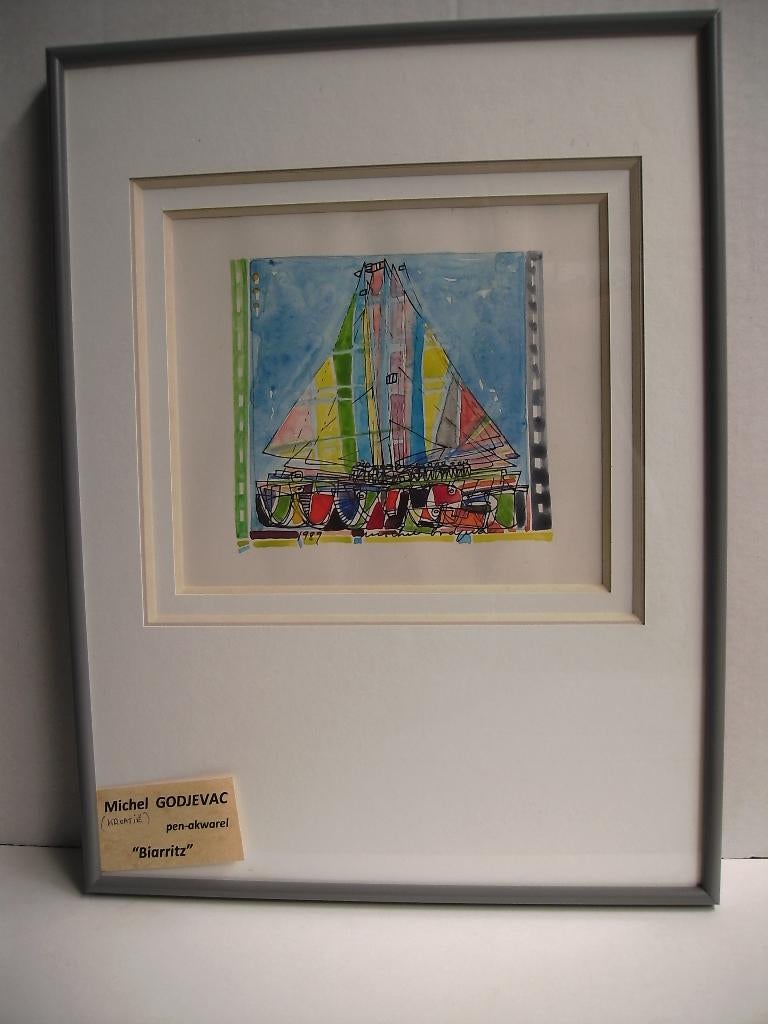 aquarel - "Pyrenées Atlantique", Antiek en Kunst, Ophalen