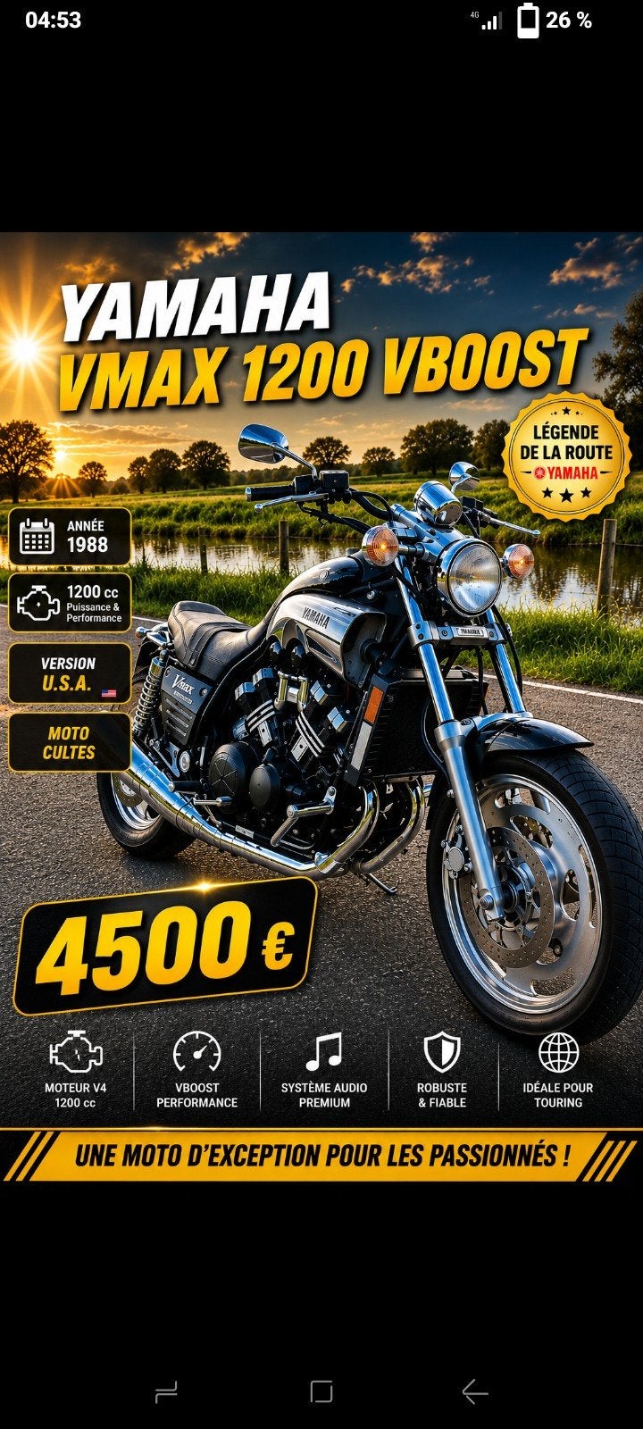 YAMAHA VMAX1200 VBOOST, Entreprise