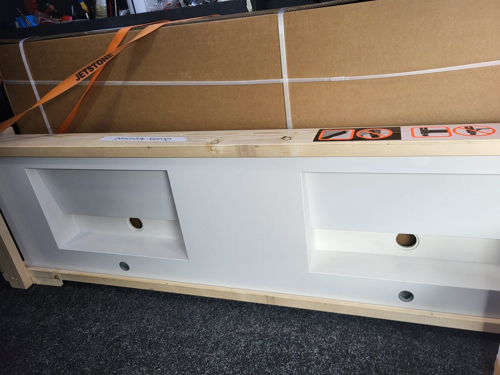 Design wastafelblad nieuw solide surface corian 175 cm, Doe-het-zelf en Bouw, Ophalen, Nieuw, Steen, Wastafel