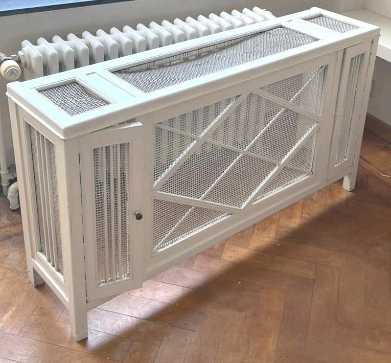 Cache-radiateur décoratif blanc style maison chic