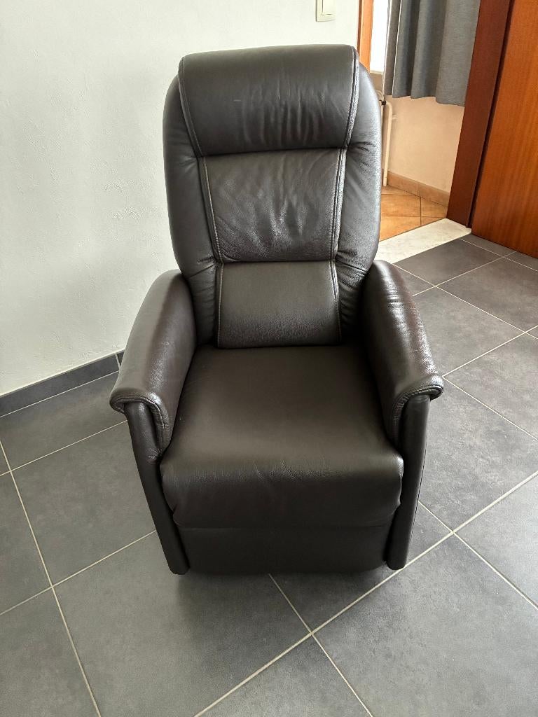 relax, Huis en Inrichting, Fauteuils, Ophalen, Zo goed als nieuw, Leer
