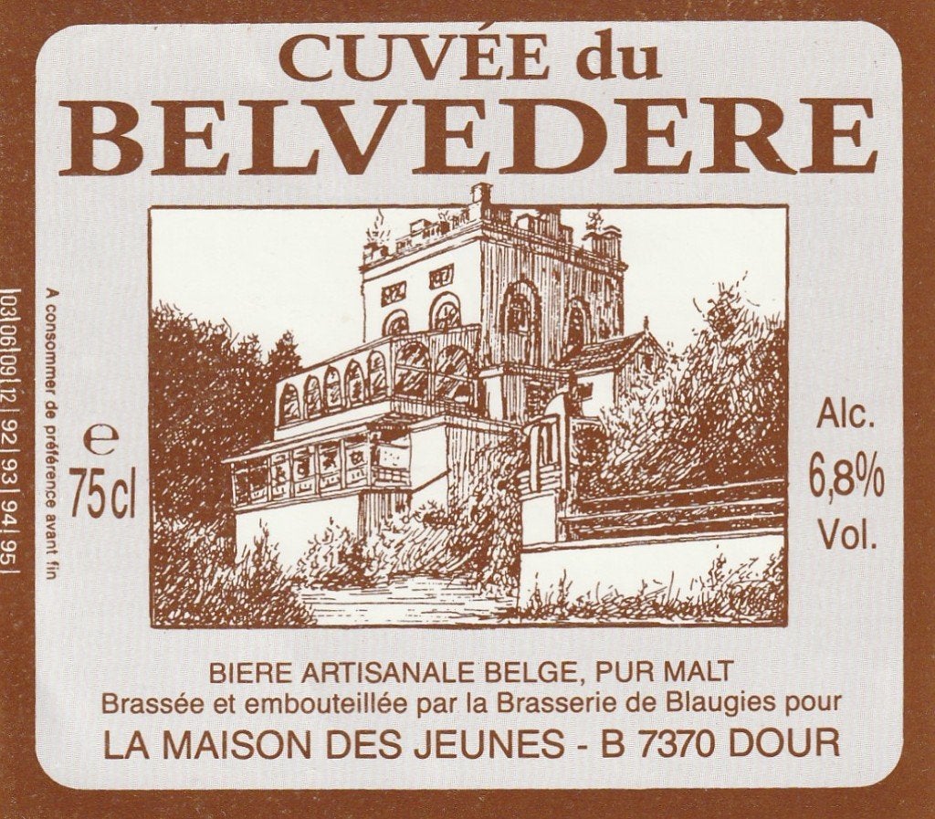 bieretiket België Brasserie de Blaugies : Cuvée du Belvedère, Envoi, Comme neuf, Autres types, Autres marques