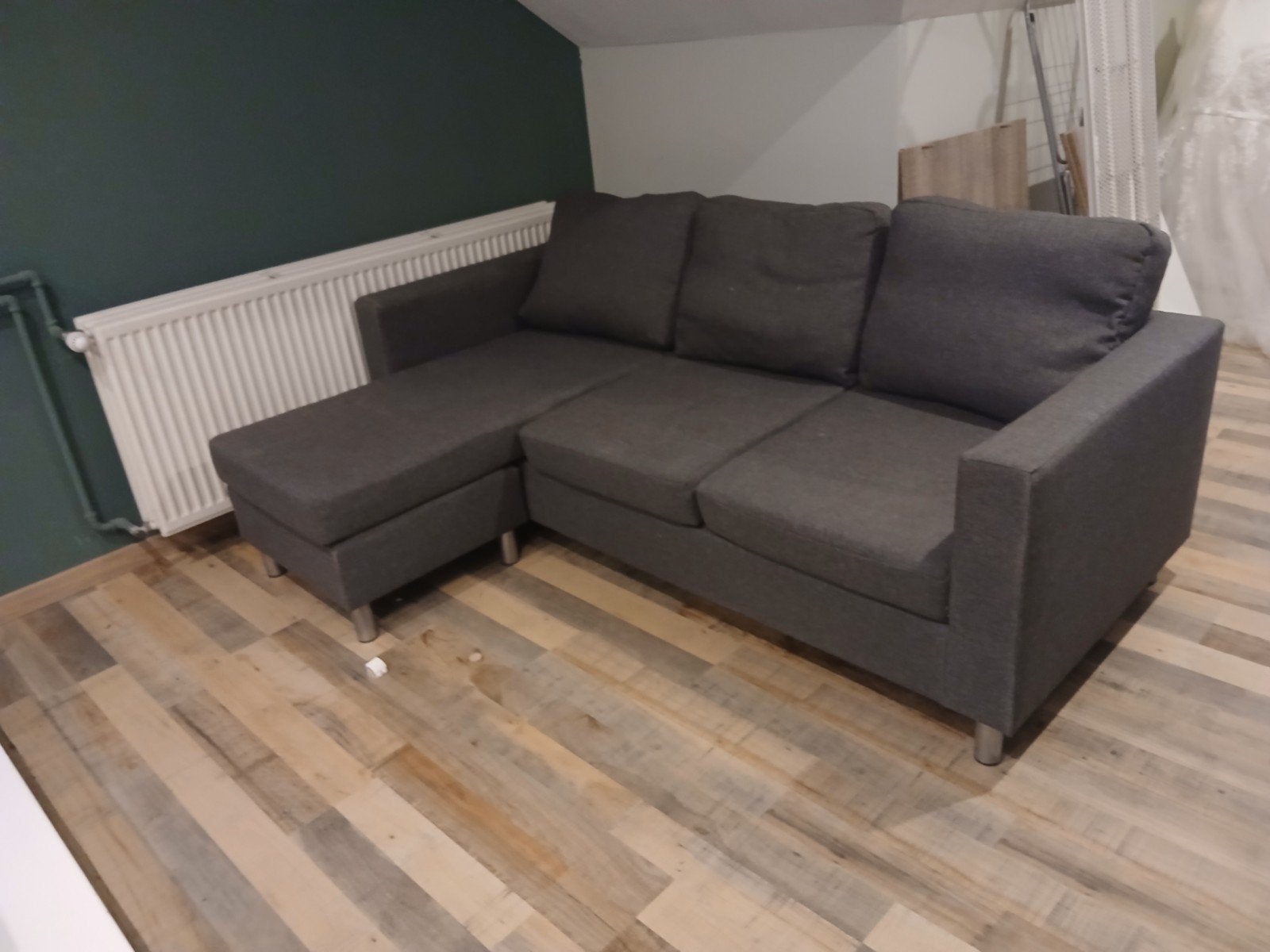 zetel grijs, Huis en Inrichting, Ophalen, Gebruikt, Stof