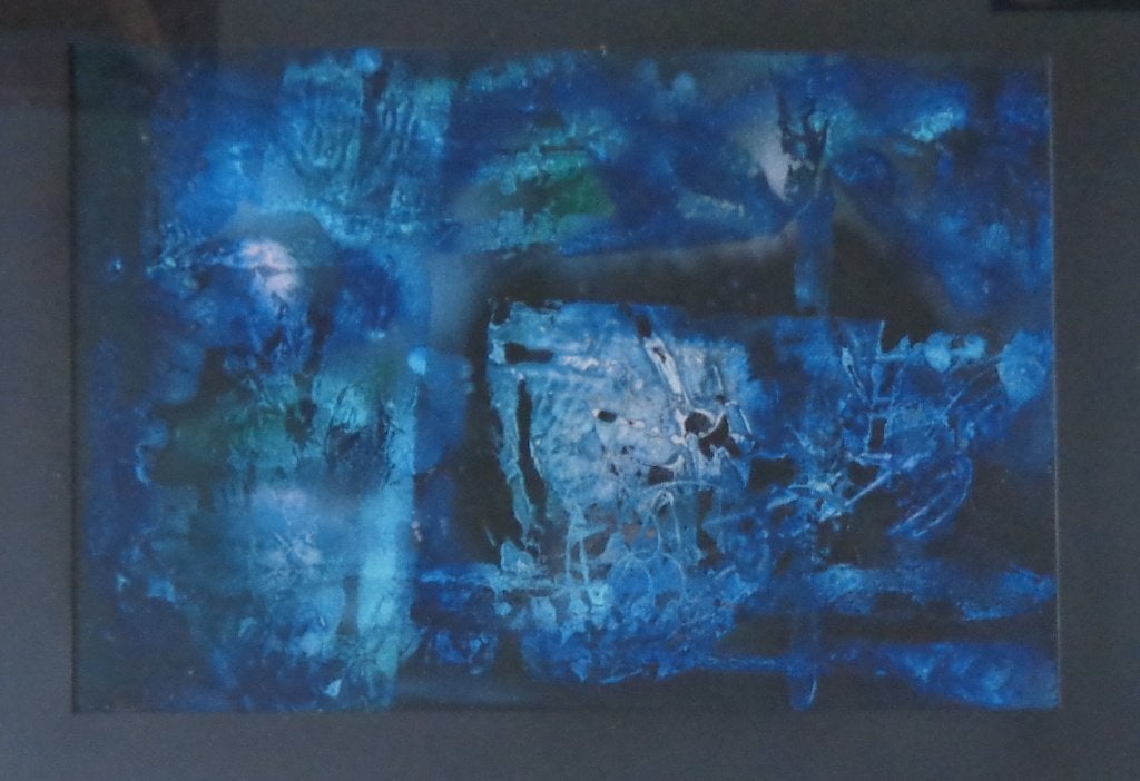 CECILE SAMAIN /  ABSTRACTIE / OLIEVERF / 55x72cm / KADER, Antiek en Kunst, Ophalen