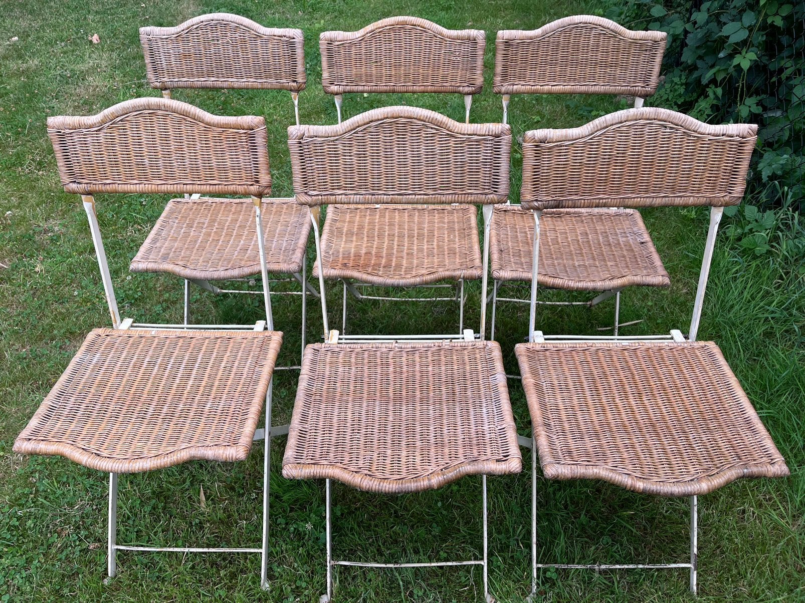 Lot de 6 chaises de jardin vintage, Enlèvement, Utilisé, Métal, Pliant