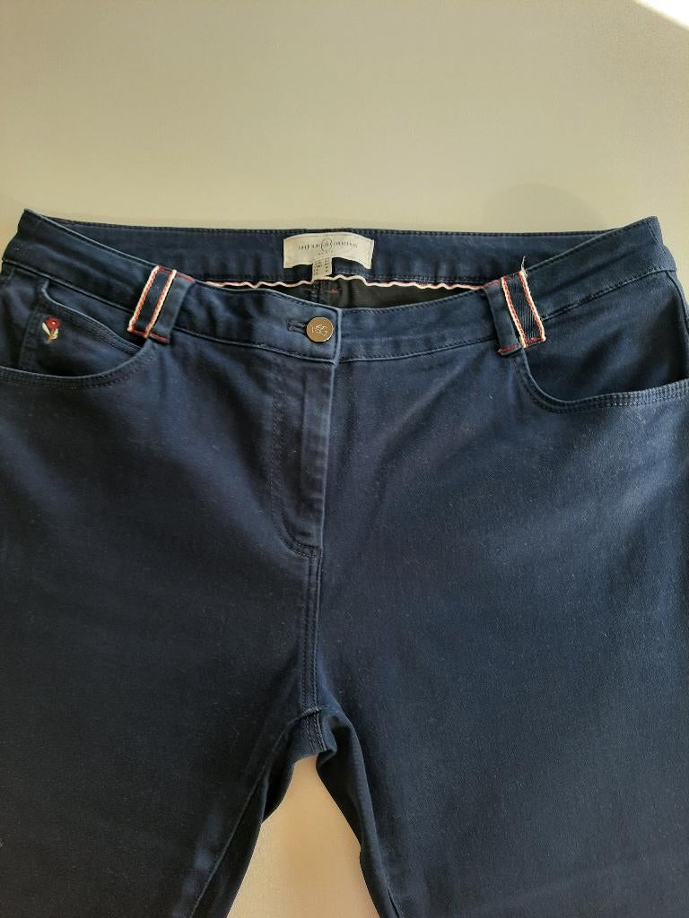 donkerblauwe lange broek, Blauw, Maat 42/44 (L), Un Jour Ailleurs, Ophalen of Verzenden