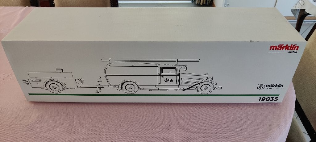 Märklin 19035 brandweerwagen met aanhanger, Ophalen of Verzenden, Zo goed als nieuw, Auto