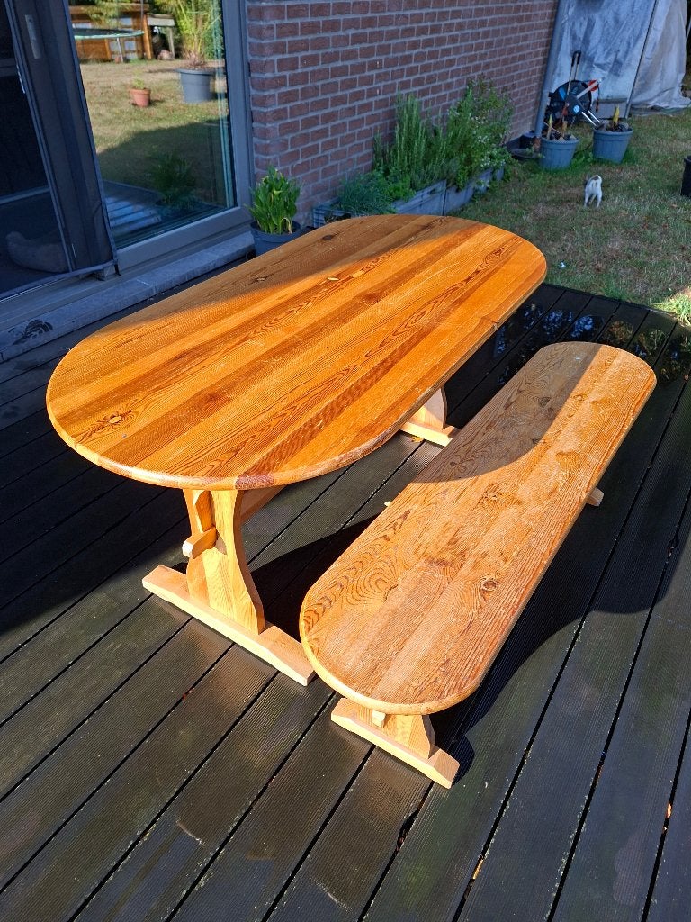 Table en sapin, Maison & Meubles, Enlèvement, Utilisé, 75 cm ou plus, Rustique
