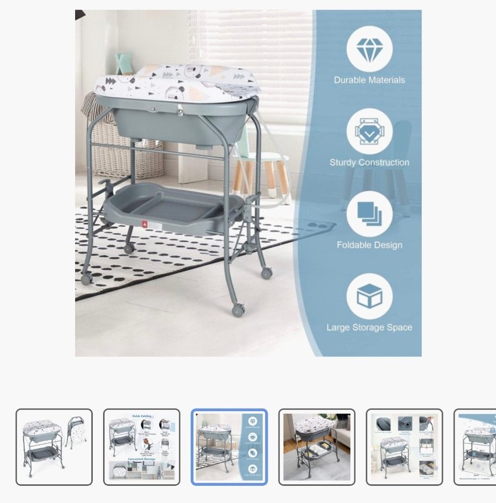 Babyverschoontafel met opvouwbaar bad, Ophalen, Zo goed als nieuw, Badje, Overige merken