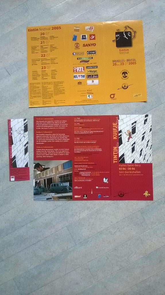 Kuifje: Flyers tentoonstellingen, Boeken, Stripverhalen, Gelezen, Meerdere stripboeken, Ophalen of Verzenden