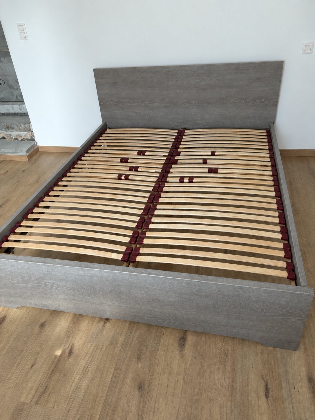 Lit 2 personnes, Maison & Meubles, Gris, Enlèvement, Utilisé, 200 cm