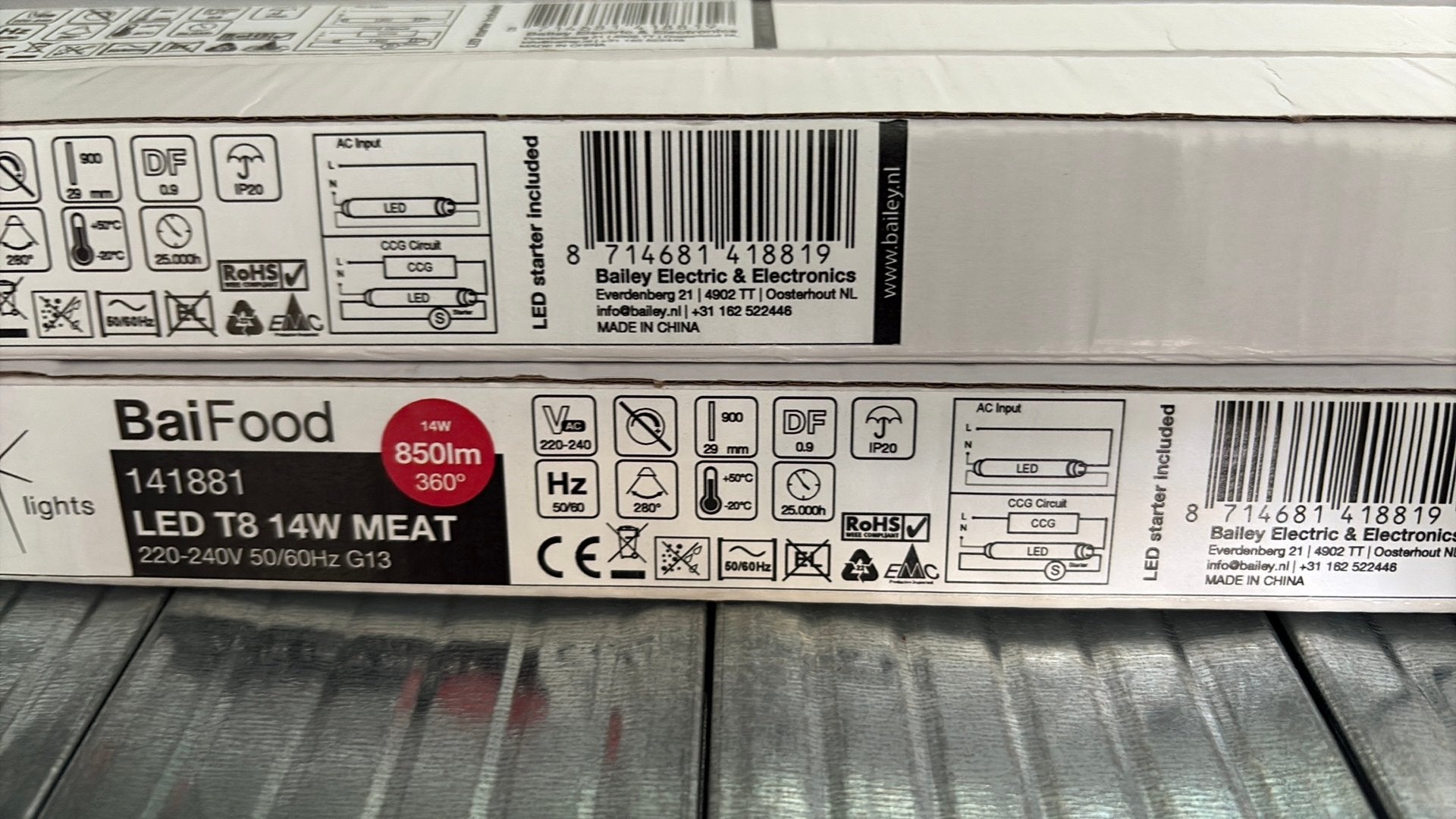 Vleeskleurige BaiFood TL lampen T8 meat , slagerij, Led-lamp, Minder dan 30 watt, Nieuw, Bipin of Steekvoet