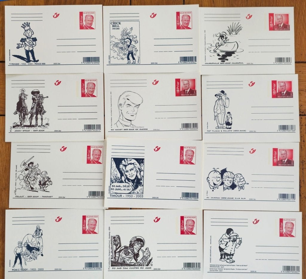 2003-2005-ENTIER-OU 12 CARTES POSTALES BD PRE TIMBRE, Enlèvement ou Envoi