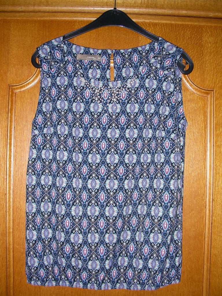 Blauw zomerbloesje zonder mouwen, Comme ça, maat 42, Taille 42/44 (L), Enlèvement ou Envoi, Bleu, Comme ça