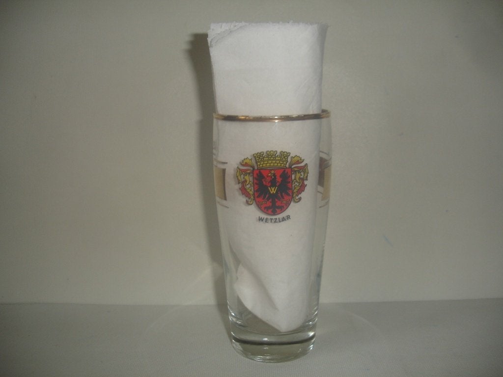 Bierglas Wetzlar brij. Gebr. Euler voor € 1,00., Ophalen of Verzenden, Gebruikt, Glas of Glazen, Overige merken