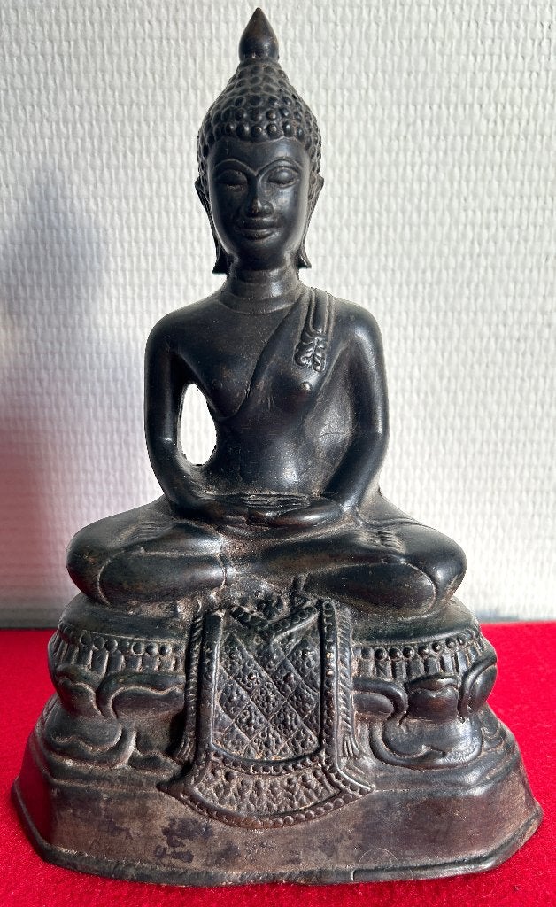 Bouddha en Bronze - Thaïlande - 1940, Antiquités & Art, Art | Art non-occidental, 22 cm, Enlèvement ou Envoi, Bronze, Objet rituel