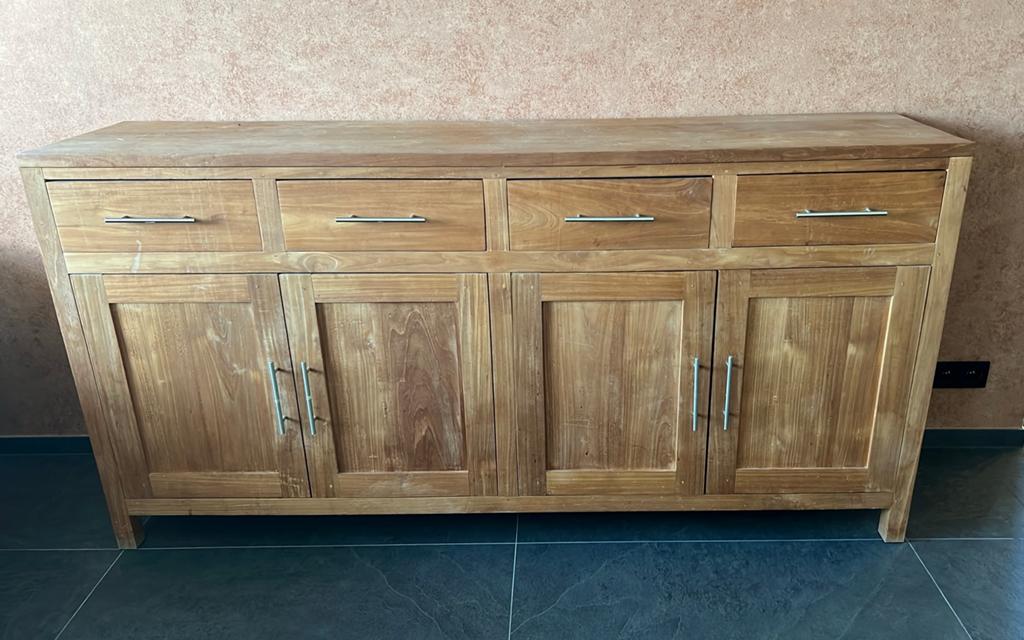 Dressoir teak hout, Ophalen, Gebruikt, Met deur(en), Landelijk en strak