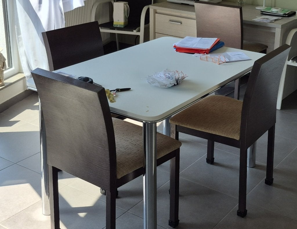 Eettafel met 4 Stoelen - Complete Set - Goede Staat, Ophalen, 100 tot 150 cm, 50 tot 100 cm, Modern