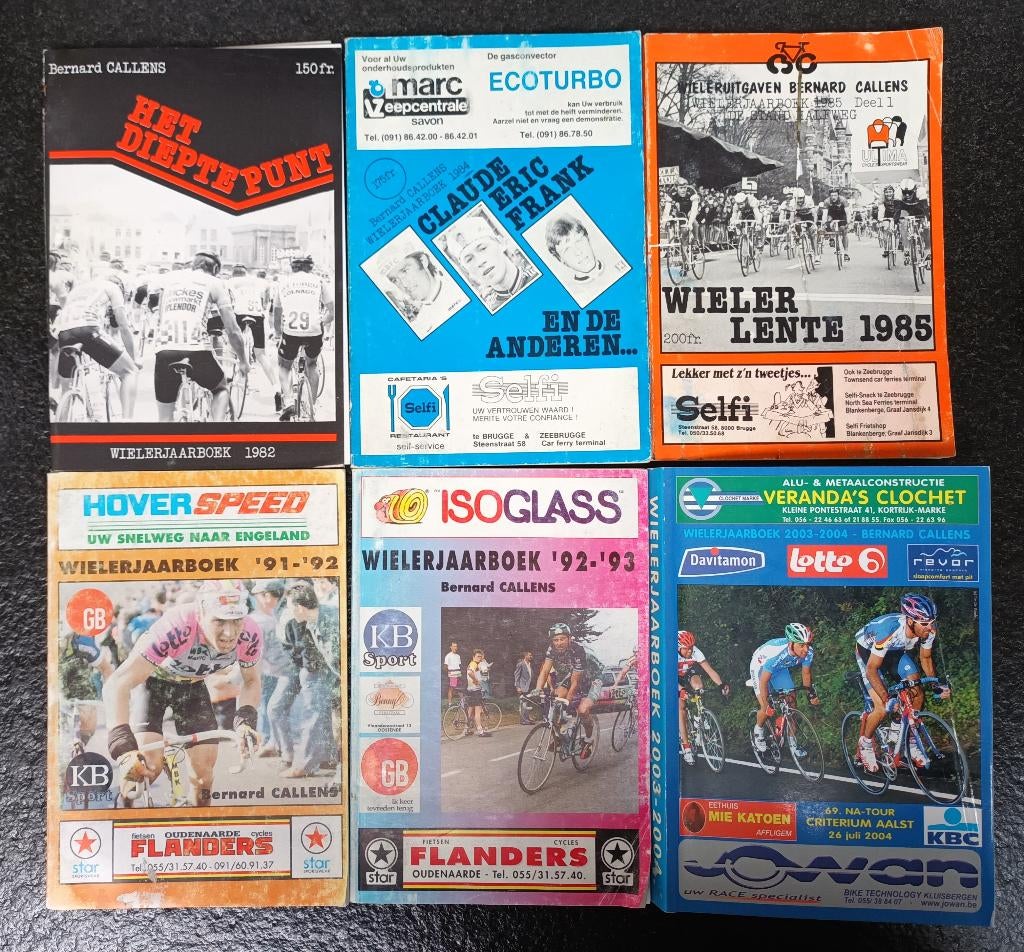 Lot d'annuaires de cyclisme (6 pièces), Envoi, Utilisé, Bernard Callens, Course à pied et Cyclisme
