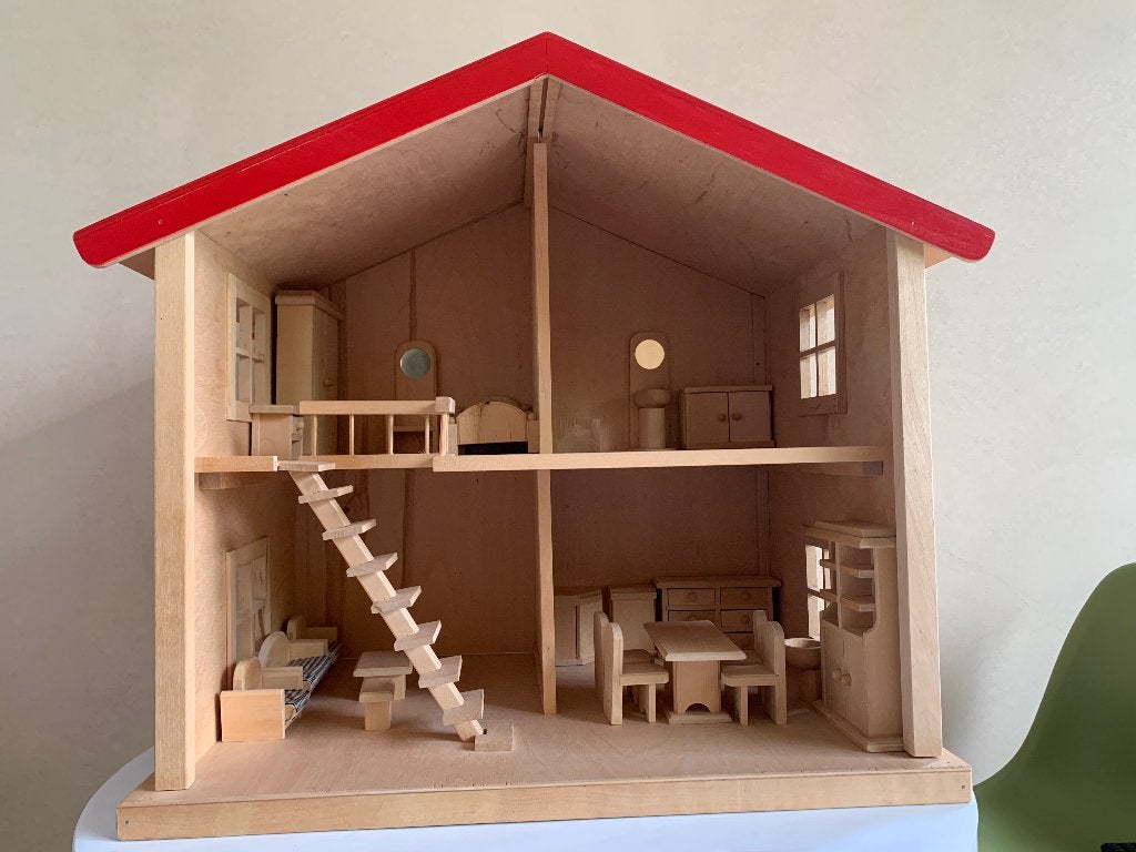 Poppenhuis hout, Kinderen en Baby's, Speelgoed | Poppenhuizen, Ophalen, Zo goed als nieuw, Poppenhuis