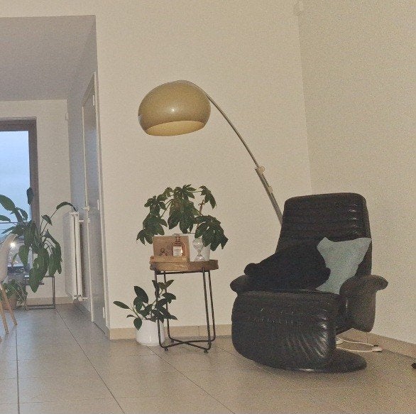 Vintage booglamp Hustadt Leuchten, Ophalen, Kunststof, Gebruikt, Retro jaren 70