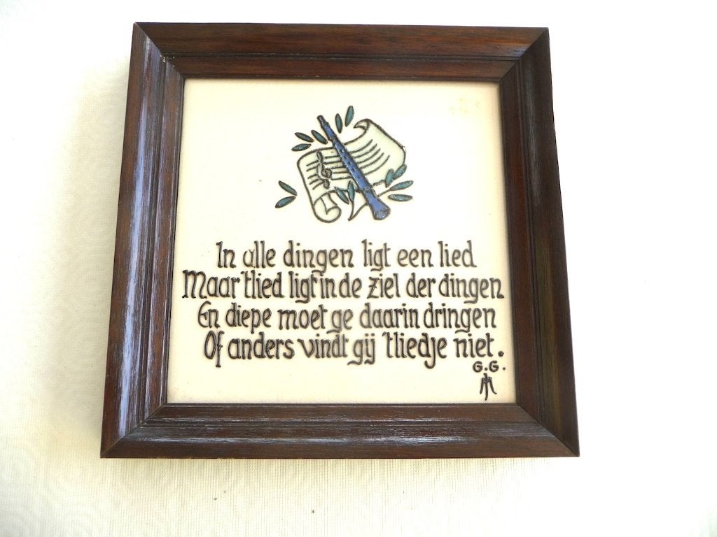 Vintage wandtegel Guido Gezelle, Ophalen of Verzenden, Zo goed als nieuw