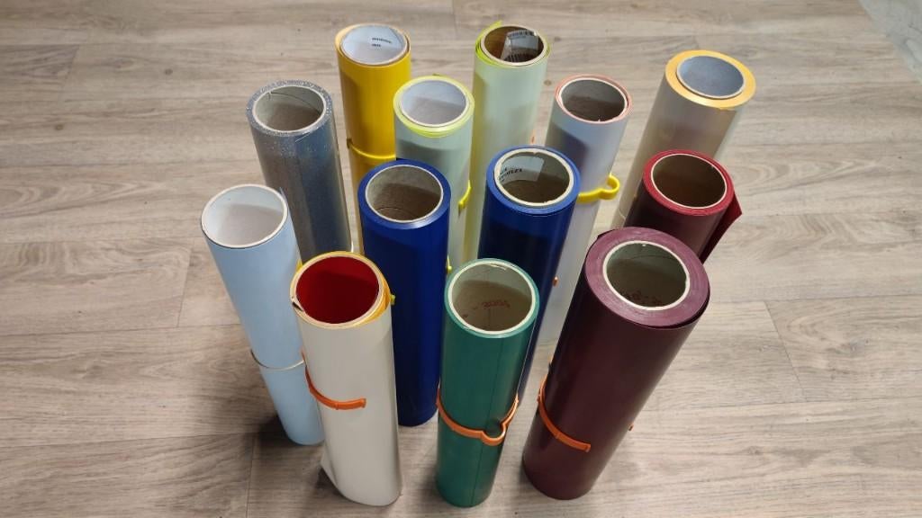 Flexfolie - plotterfolie voor textiel 13 rollen, Ophalen of Verzenden, Zo goed als nieuw