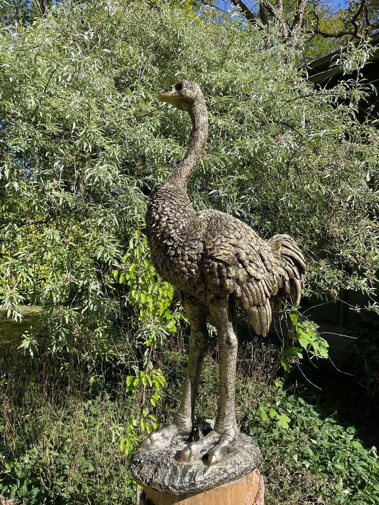Beeld Struisvogel groot, gazon, tuin, dierentuin 110cm, Tuin en Terras, Tuinbeelden, Nieuw, Dierenbeeld, Kunststof, Ophalen