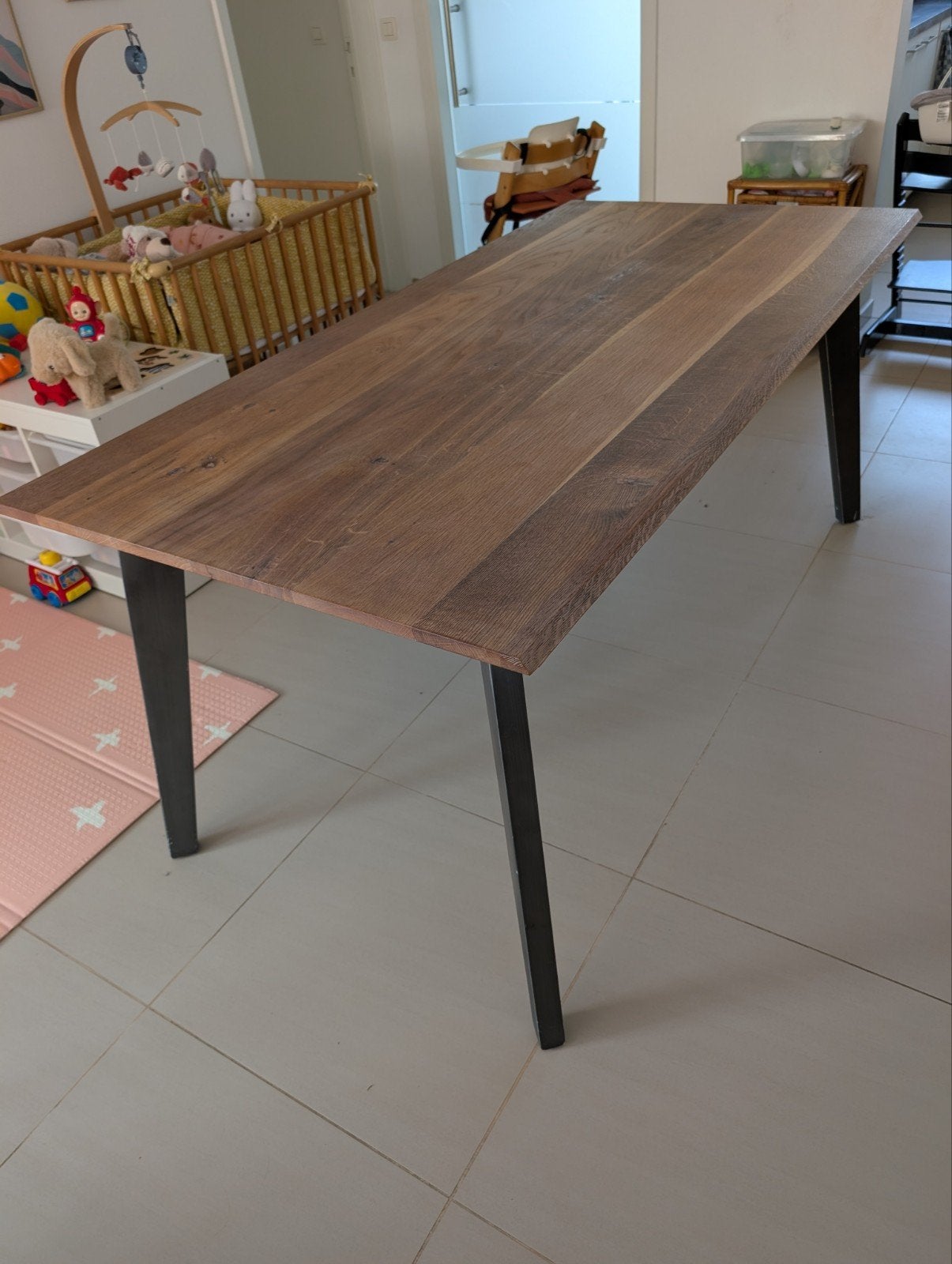 Houten eettafel, Ophalen, Gebruikt, 50 tot 100 cm, Vijf personen of meer