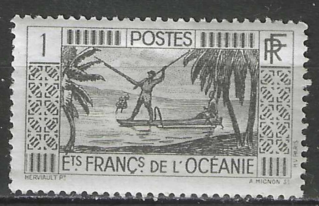 Frans-Oceanie 1939/1949 - Yvert 84 - Visser - 1 c. (PF), Verzenden, Postfris