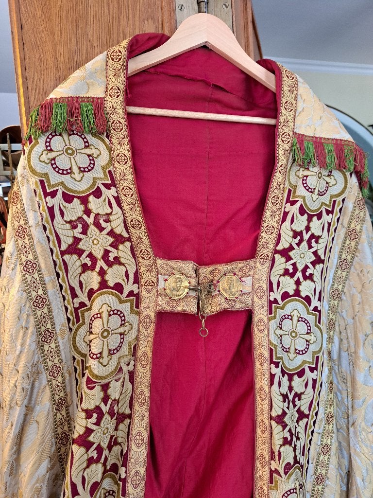 Antiek Vintage Priester Liturgis Chasuble Kazuifel Vestment, Ophalen