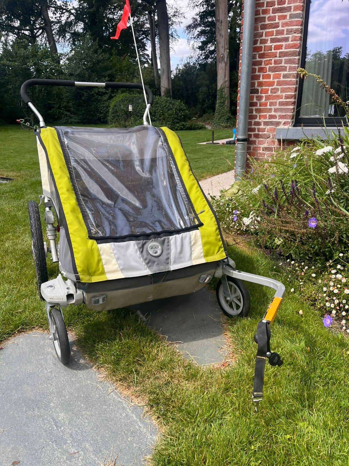 Fietskar Cougar 2 Chariot (Thule) - uitstekende conditie, Fietsen en Brommers, Fietsaccessoires | Aanhangwagens en Karren, Ophalen