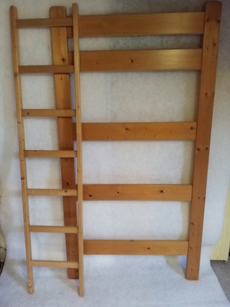 Stapelbed grenenhout,naturel ,ideaal voor studenten, Ophalen, 90 cm, Overige kleuren, Tweepersoons