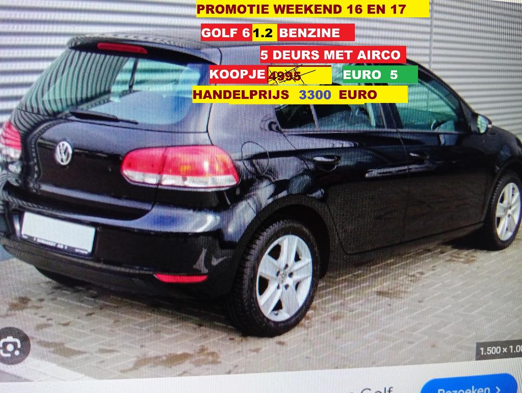 KOOPJE  GOLF  6  1.2  TSI  ZWART  ((HANDELVERKOOP))  3300, Autos, Volkswagen, Euro 5, Achat, 5 portes, Essence