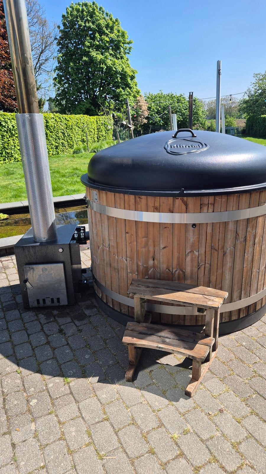 Houtgestookte hottub – zo goed als nieuw – €2.250, Enlèvement, Comme neuf