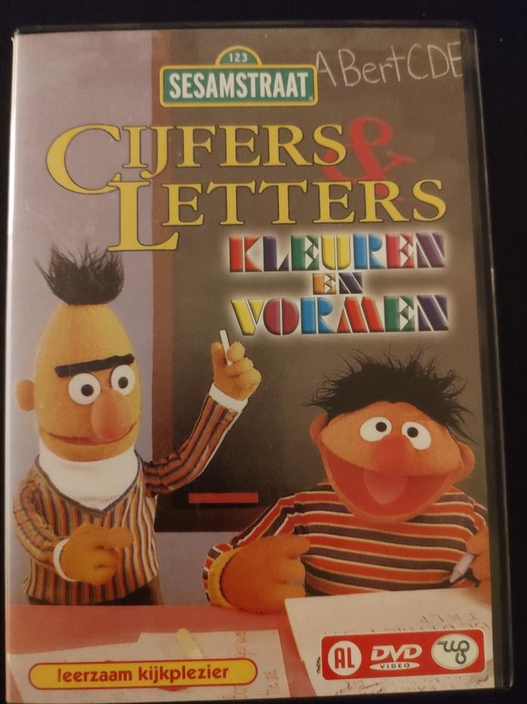 DVD Bert en Ernie, cijfers en letters, kleuren en vormen, Alle leeftijden, Ophalen of Verzenden, Gebruikt