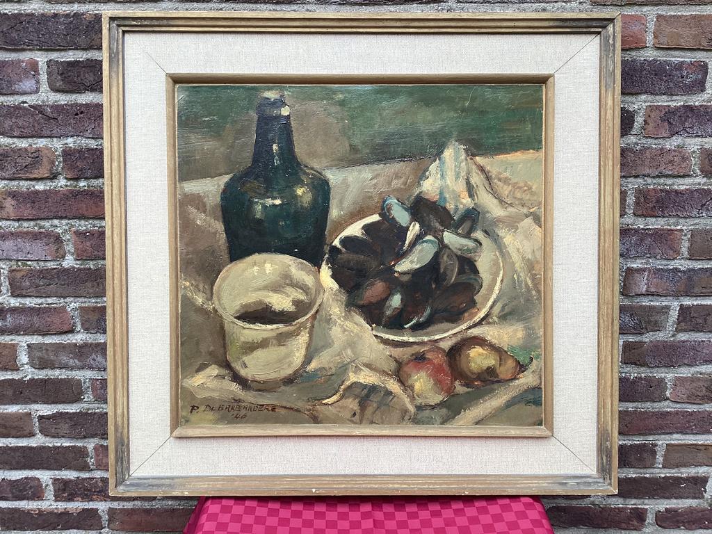 Debrabandere Paul/stilleven - schild.op paneel, Antiek en Kunst, Ophalen