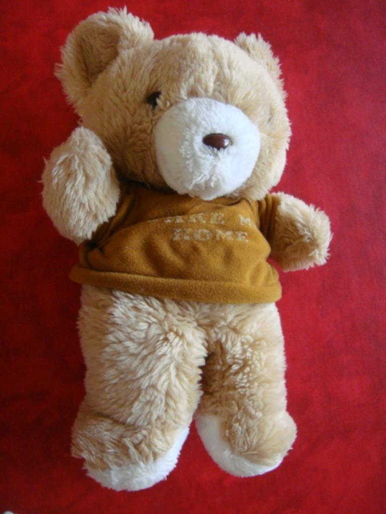 Peluche petit doudou avec gilet brun. ancien, Ophalen of Verzenden, Gebruikt, Beer