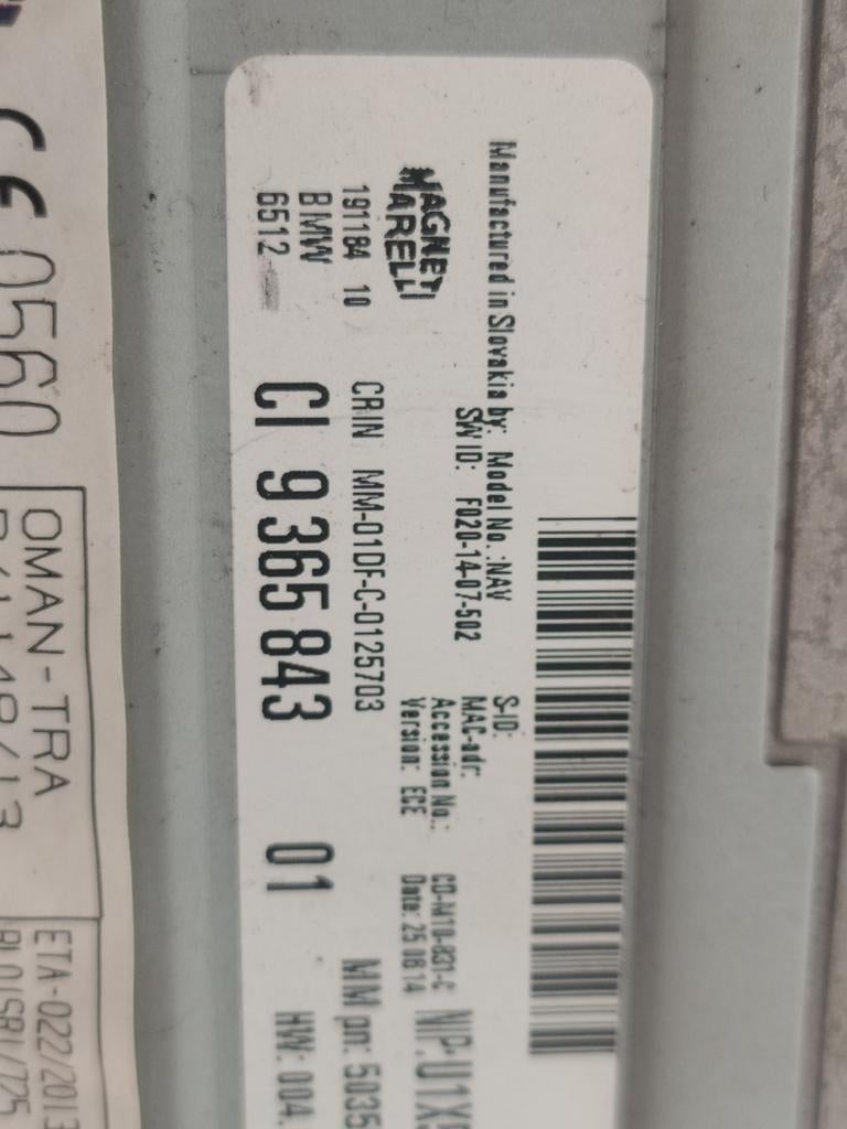 BMW CI9365843 radiosysteem, Ophalen