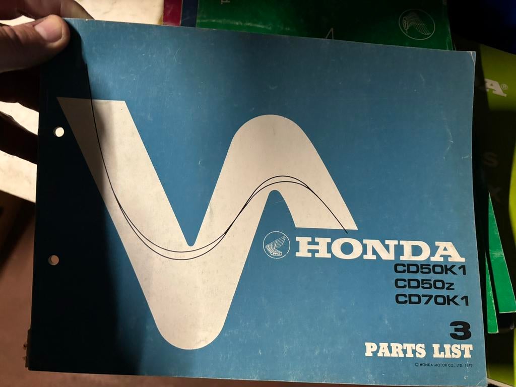 Partslist, onderdelenboek Honda CD50K, Motoren, Ophalen of Verzenden, Honda