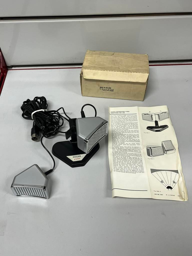 Philips N6602 vintage stereomicrofoon (doos en instructies), Muziek en Instrumenten, Ophalen of Verzenden, Zo goed als nieuw